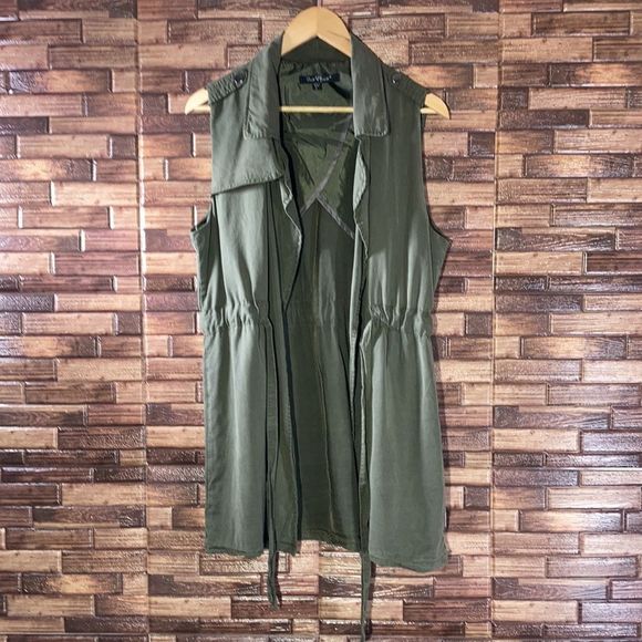 Womens Large Velvet Heart ARTEMIS SLEEVELESS CROSSOVER VEST Military Green - Picture 3 of 11